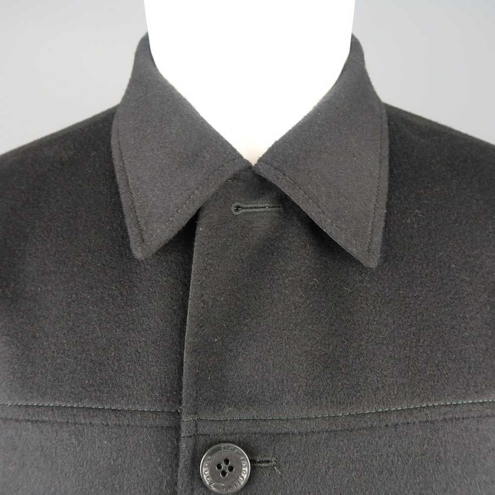 Ermenegildo Zegna Black Solid Wool Cashmere Rever… - image 2