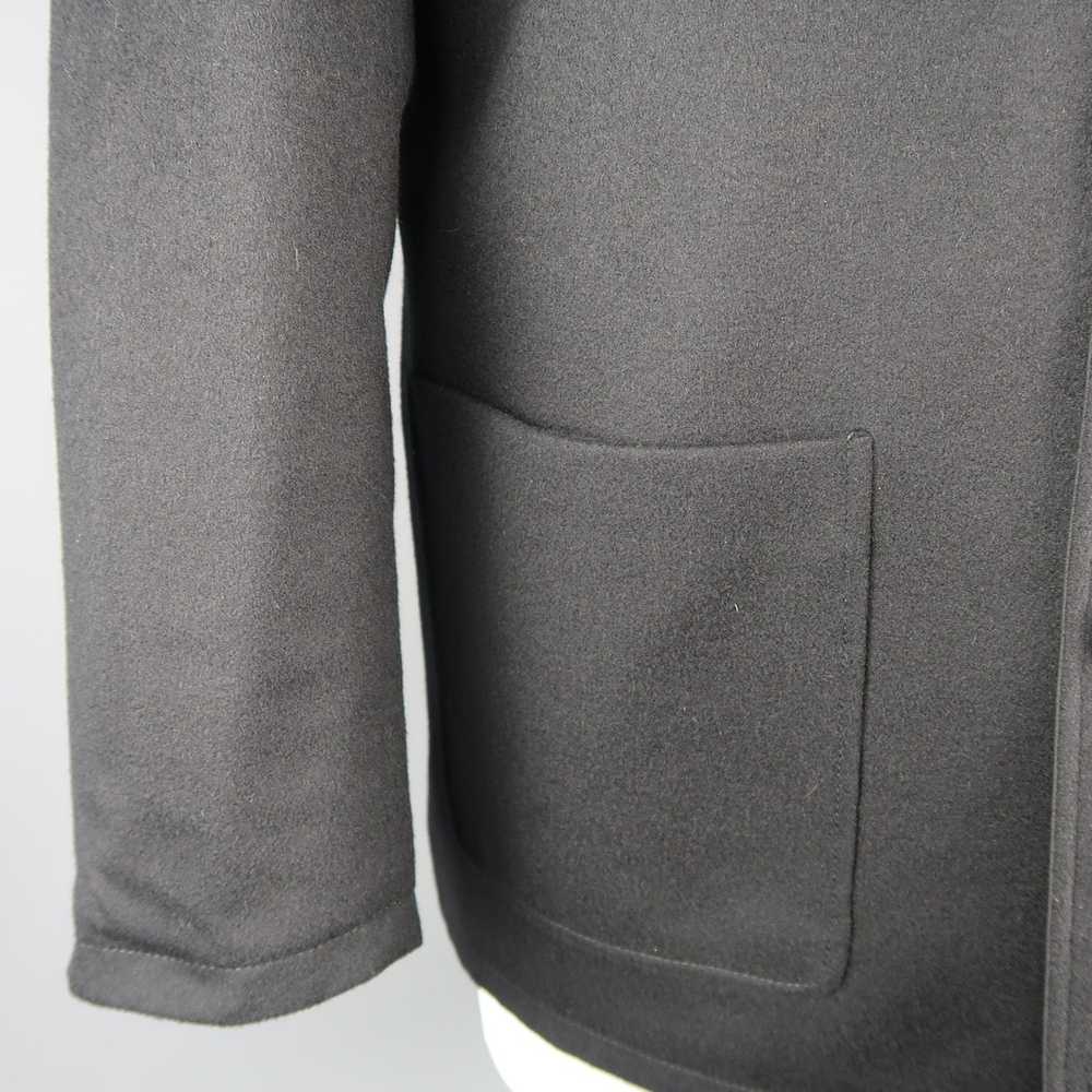 Ermenegildo Zegna Black Solid Wool Cashmere Rever… - image 4
