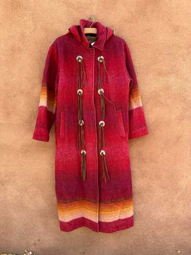 Southwestern Blanket Overcoat with Detachable Hood