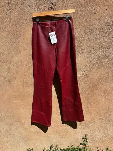 Maroon Leather Pants