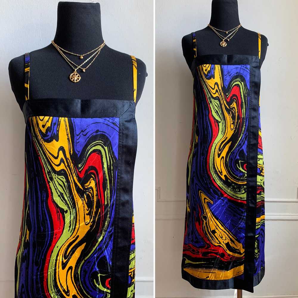 Vintage Gucci 100% Silk Multicolor Marbleized Wra… - image 5
