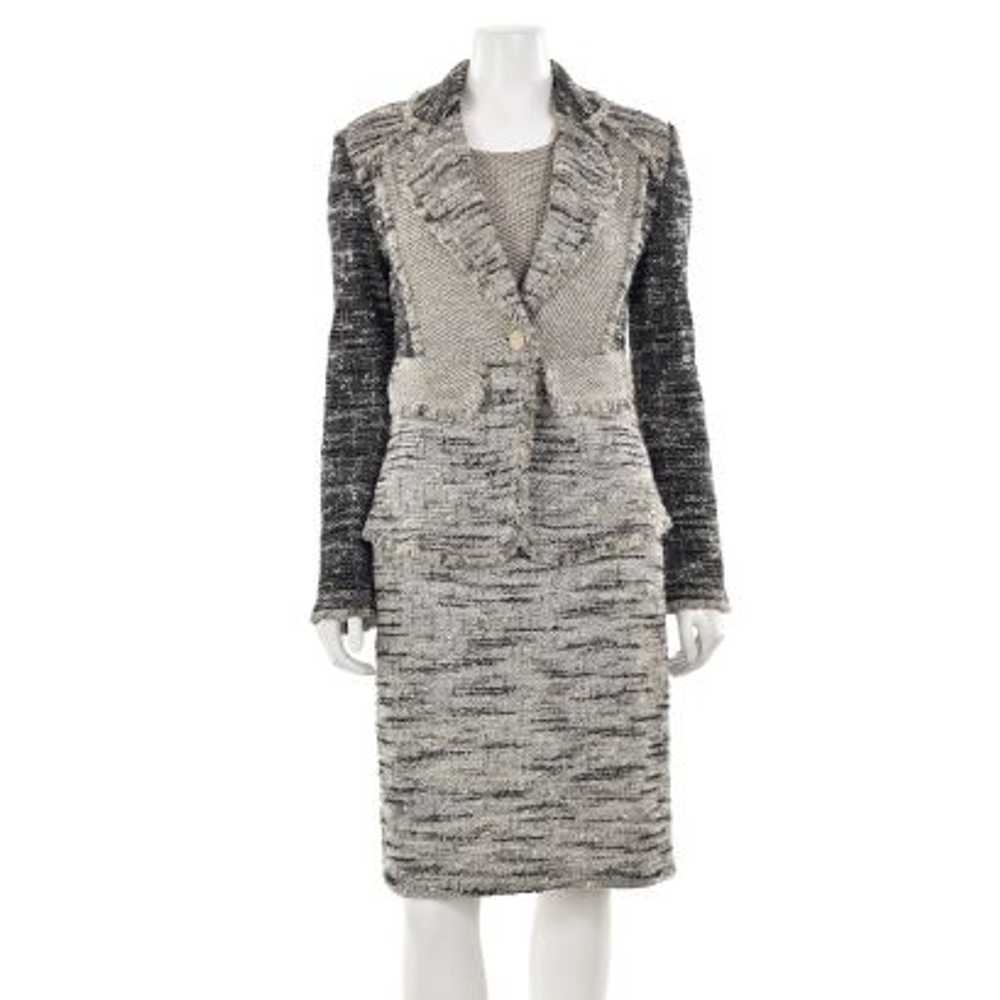 St. John Knits 2Pc Dress Suit in Patchwork Tweed … - image 1