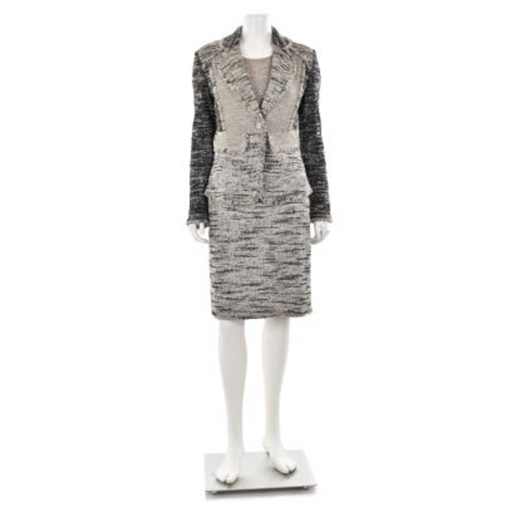 St. John Knits 2Pc Dress Suit in Patchwork Tweed … - image 2
