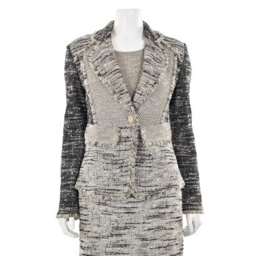 St. John Knits 2Pc Dress Suit in Patchwork Tweed … - image 3