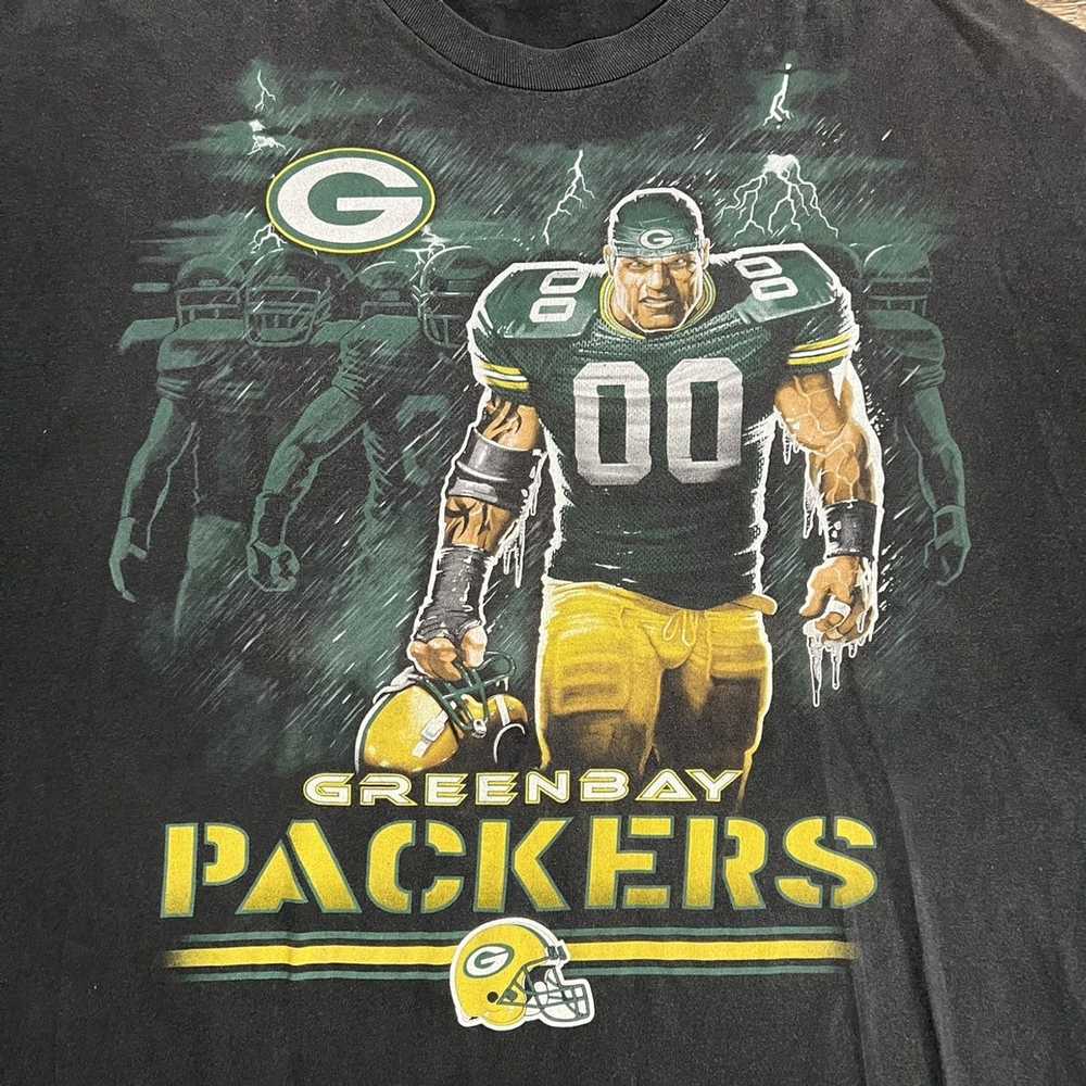 Green Bay Packers T Shirt Vintage Caricature 90's NFL Football White Cotton  Tee