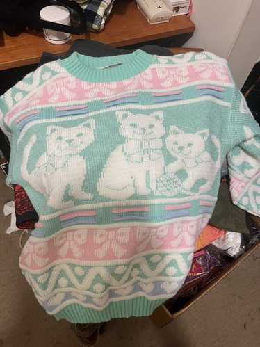 Vintage Vintage glitter cat sweater