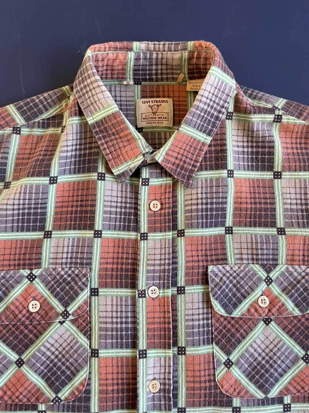 Levi's Vintage Clothing LVC Flannel Button Up Shi… - image 2