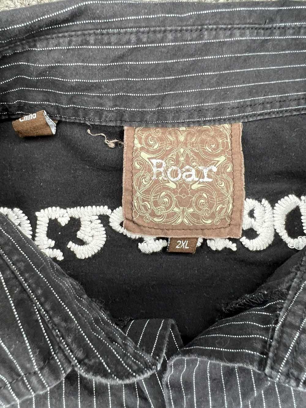 Roar Roar Embroidered Button Up Shirt Black Buckl… - image 2