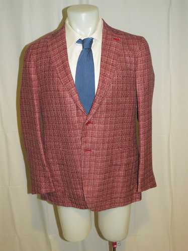 Vintage 1990s Gianni Versace Couture Red Wool Boucle Suit Ladies