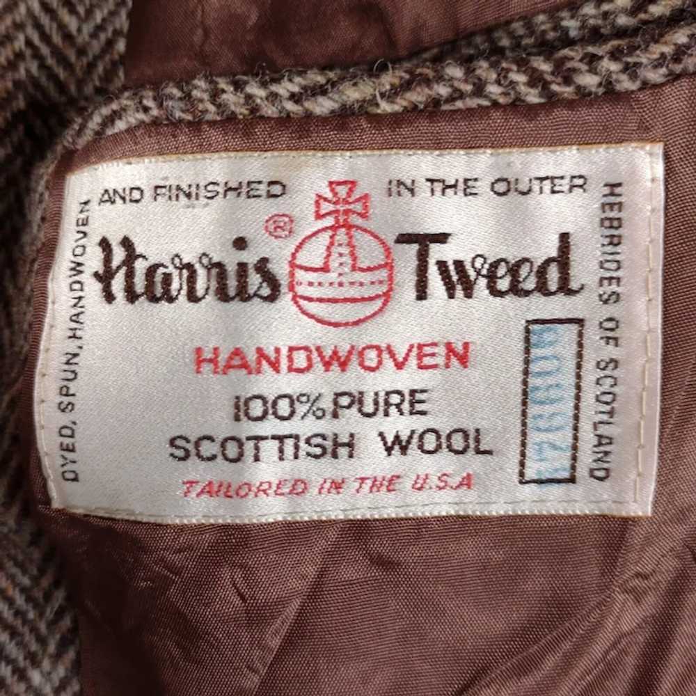 Harris Tweed Sport Coat Size 40R Brown Herringbon… - image 10