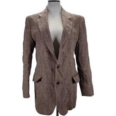 Harris Tweed Sport Coat Size 40R Brown Herringbon… - image 1