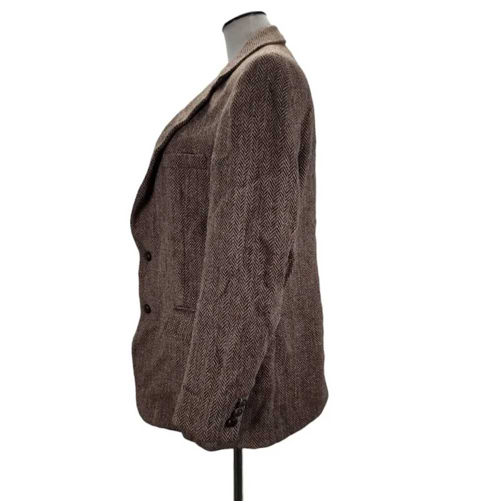 Harris Tweed Sport Coat Size 40R Brown Herringbon… - image 2