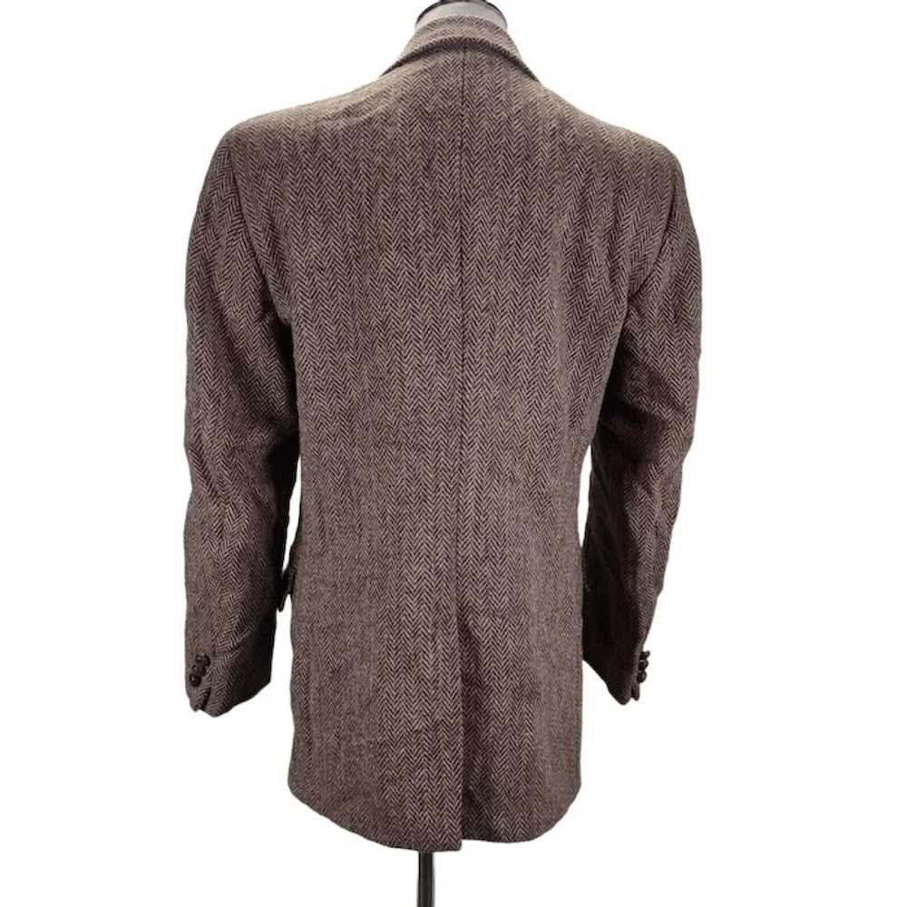 Harris Tweed Sport Coat Size 40R Brown Herringbon… - image 3
