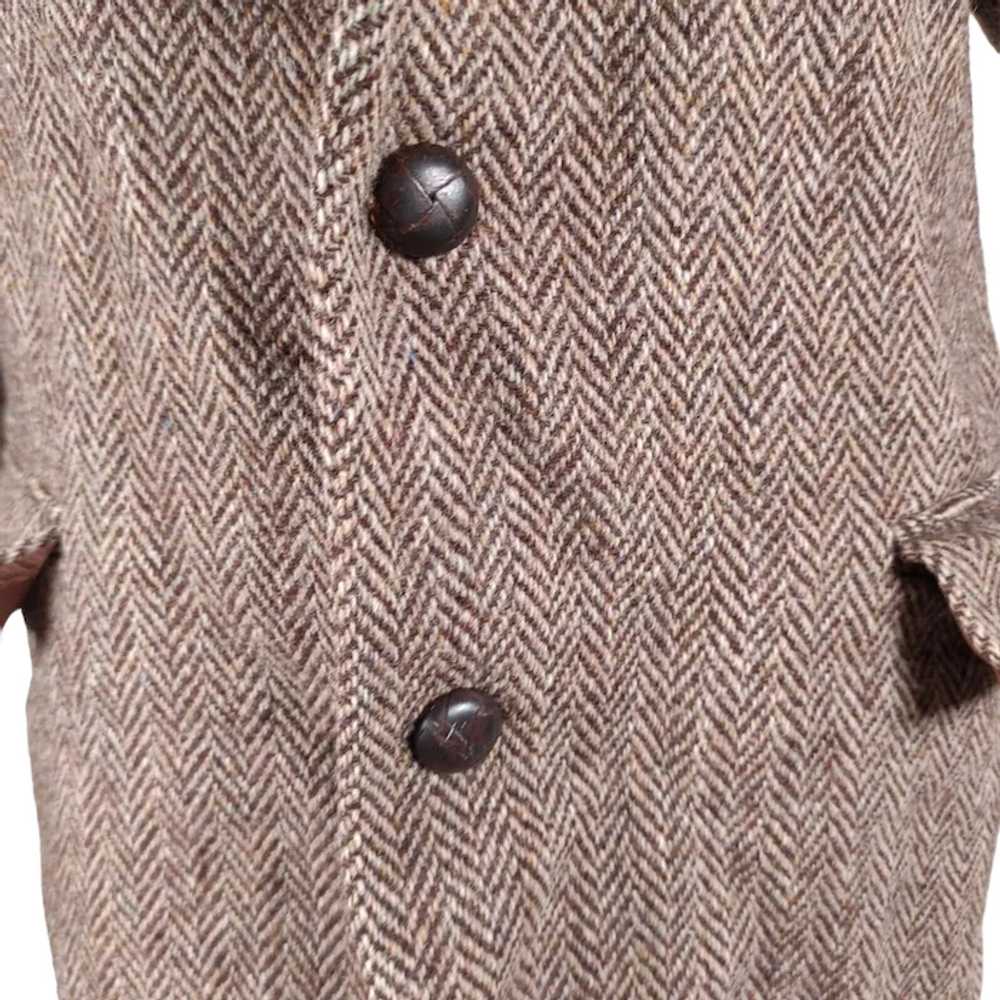 Harris Tweed Sport Coat Size 40R Brown Herringbon… - image 8