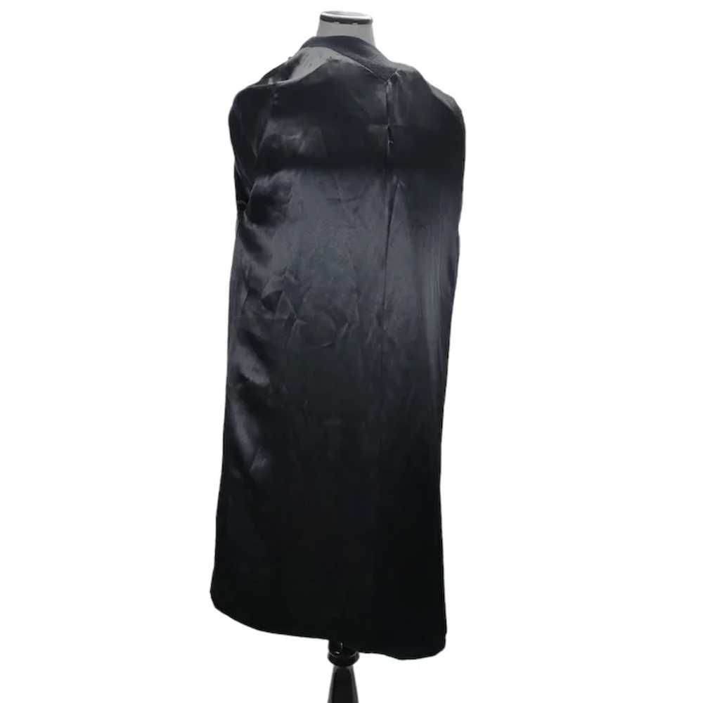 70s Black Dress Coat Size L/XL Wool Midi Length 3… - image 8