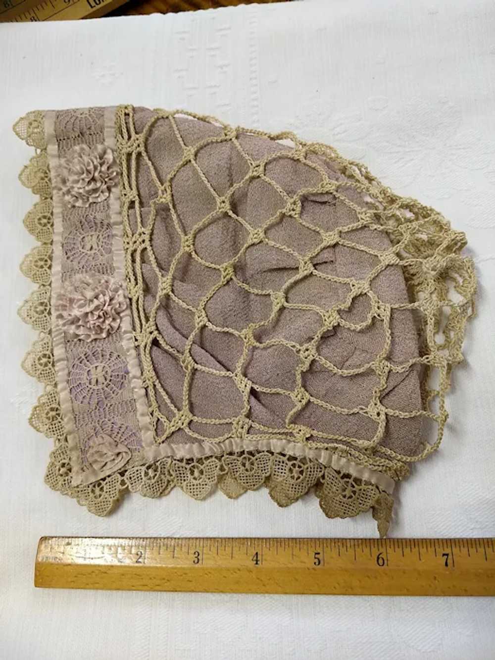Vintage Child's Bonnet Lace & Crochet - image 5