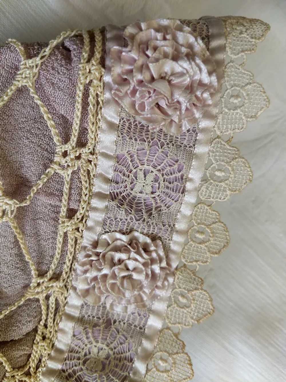 Vintage Child's Bonnet Lace & Crochet - image 7