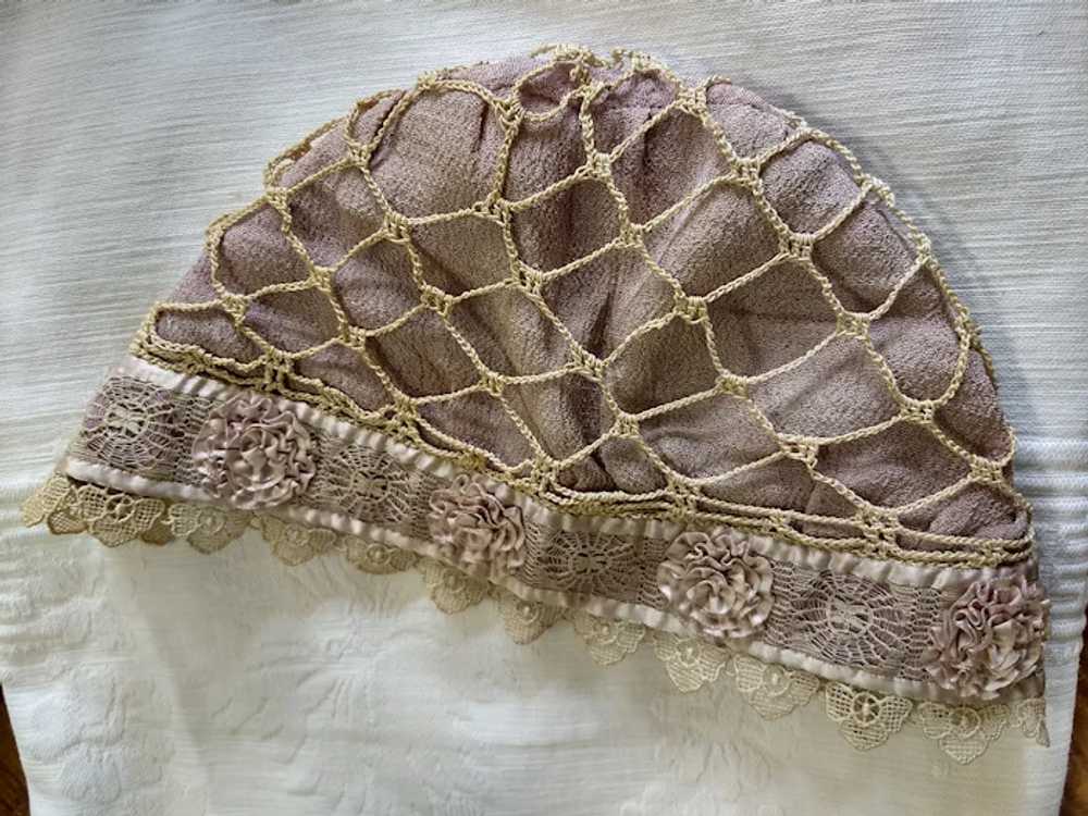 Vintage Child's Bonnet Lace & Crochet - image 8