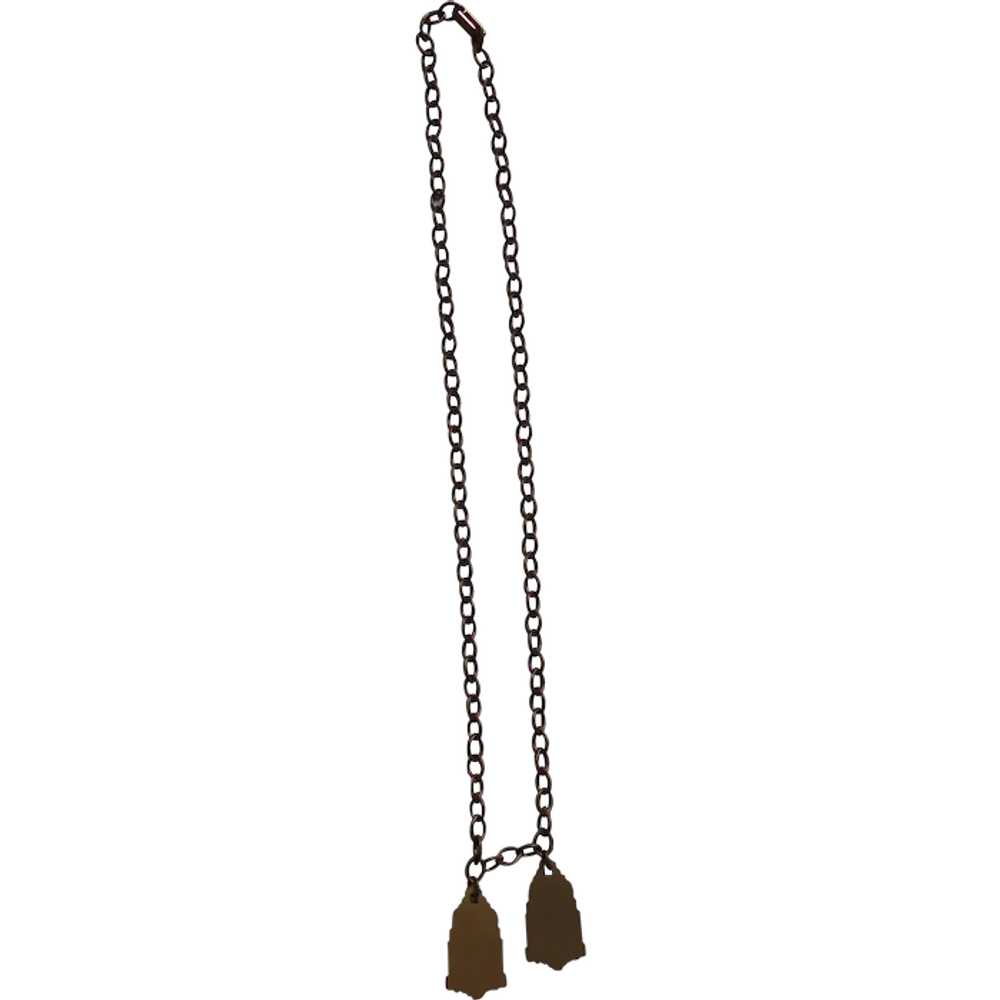 Long Vintage Copper Chain with Two Academic Awards - image 1