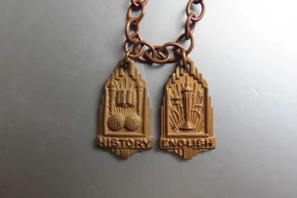 Long Vintage Copper Chain with Two Academic Awards - image 6