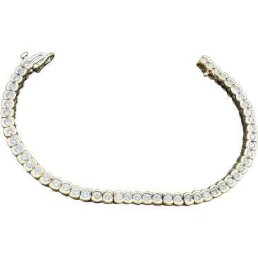 14K Yellow Gold Diamond Tennis Bracelet