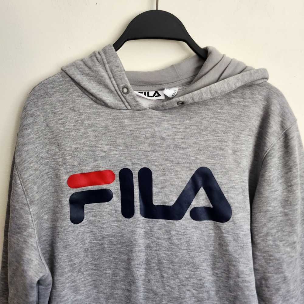 Fila FILA Men's Small Relaxed grey logo hoodie - image 4