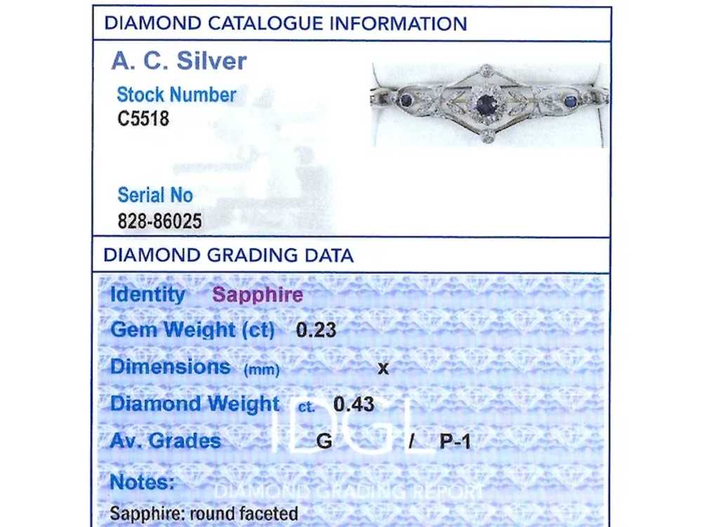 Antique 0.23ct Sapphire and 0.43ct Diamond, 18ct … - image 10