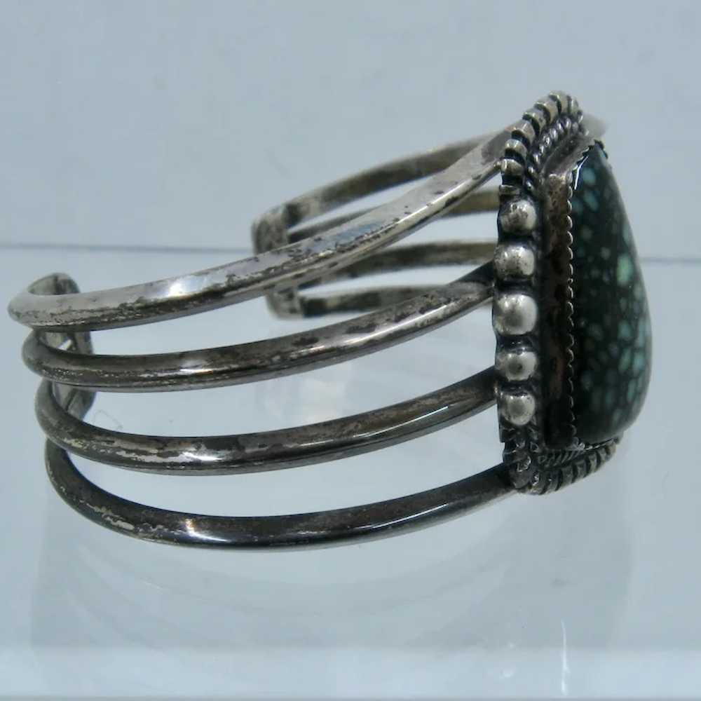 Navajo Sterling Damele Spiderweb Turquoise Cuff B… - image 8