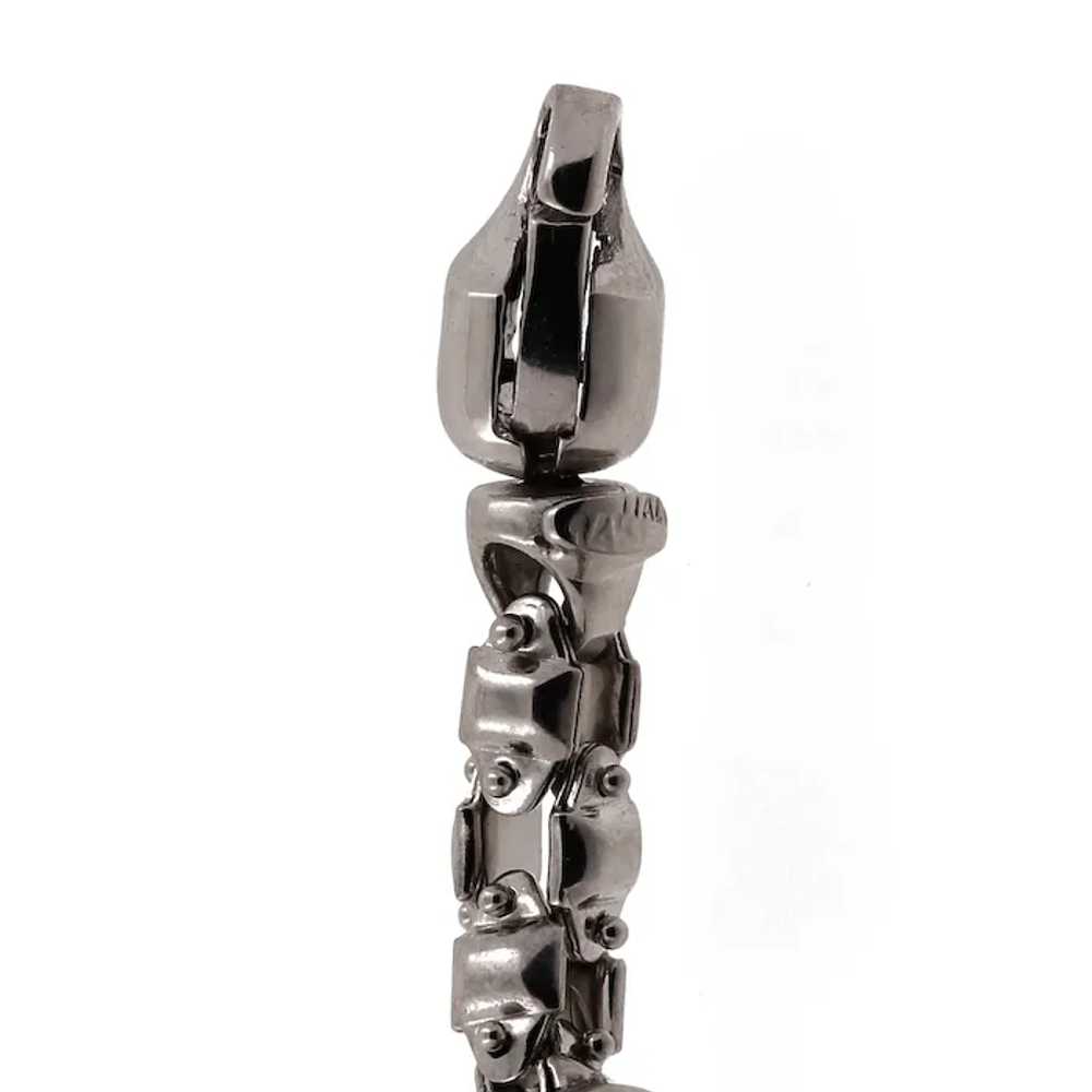 Cylinder Tube Link Chain Necklace 14K Italian Whi… - image 8