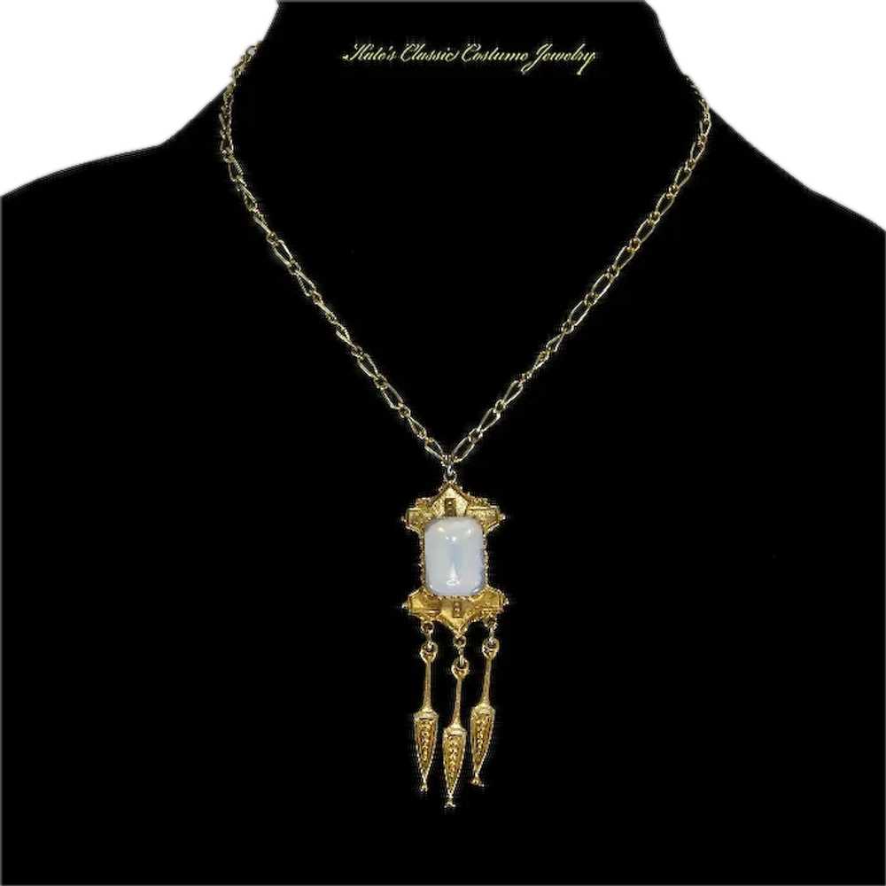 Faux Opal Necklace – Victorian Revival Style – 19… - image 1