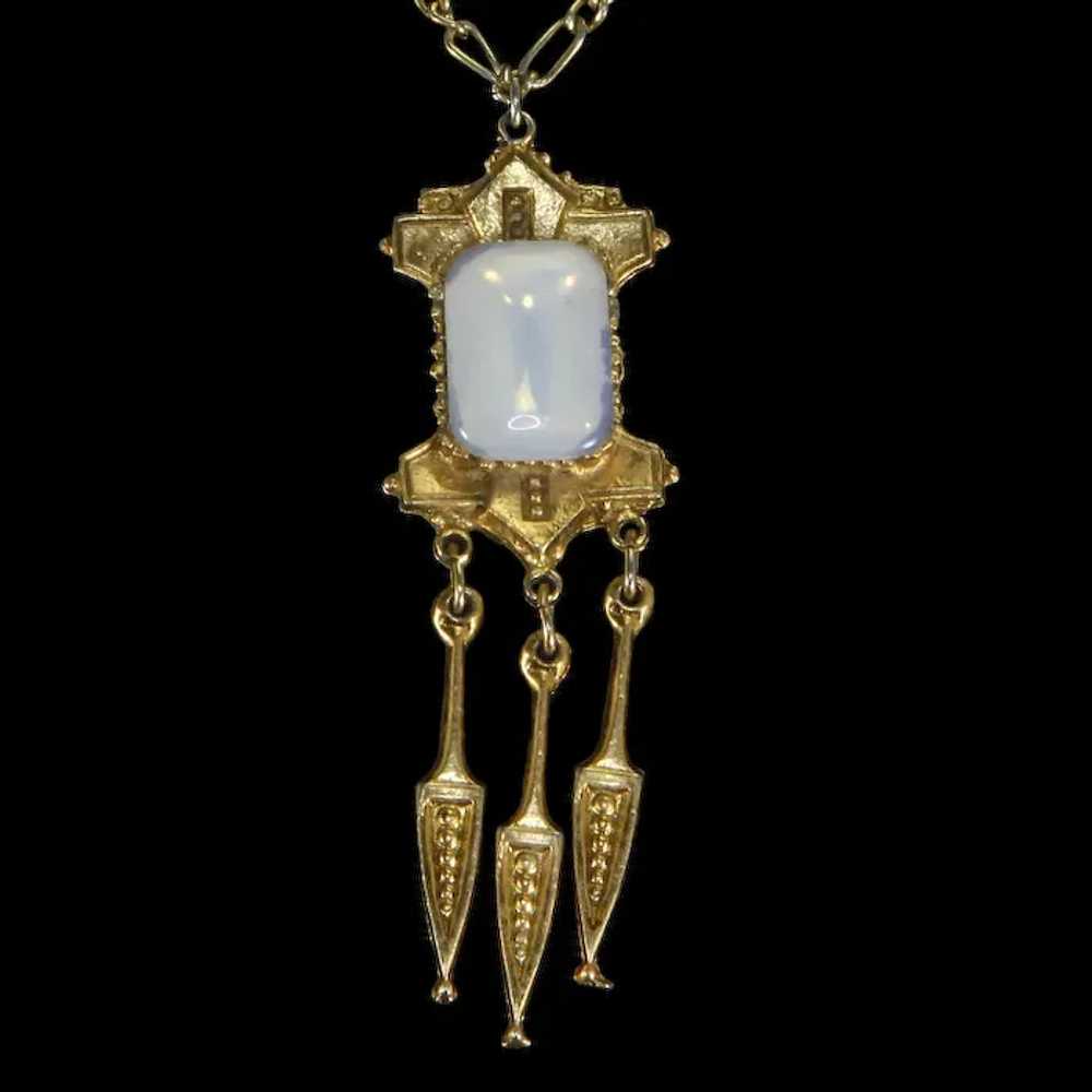 Faux Opal Necklace – Victorian Revival Style – 19… - image 2