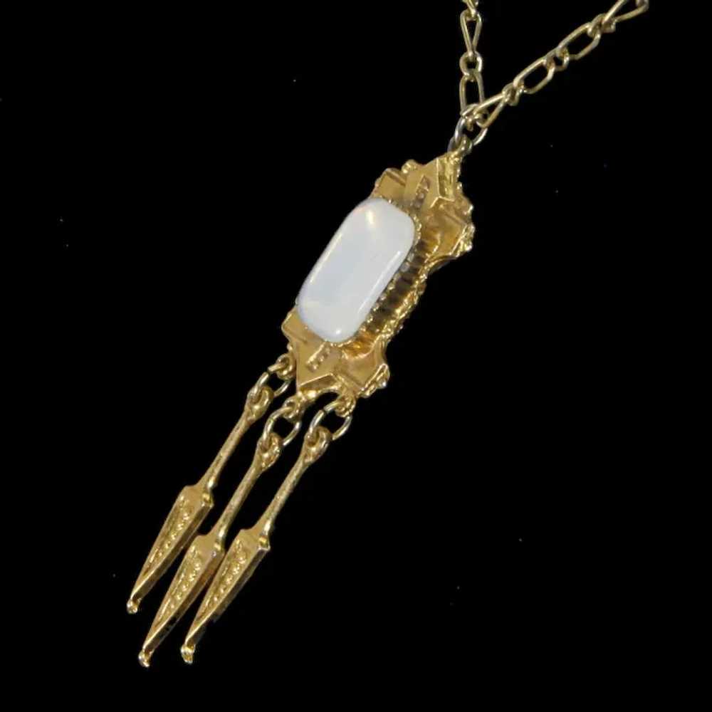 Faux Opal Necklace – Victorian Revival Style – 19… - image 3