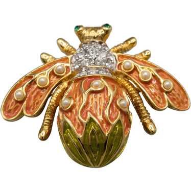 Joan Rivers Lily of the Valley Bee Pin Brooch