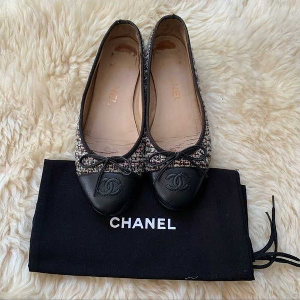 Chanel CHANEL Tweed Leather Toe Cap Classic Desig… - image 2