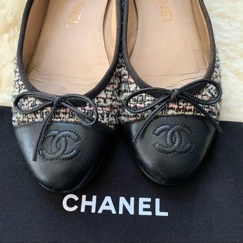 Chanel CHANEL Tweed Leather Toe Cap Classic Desig… - image 3