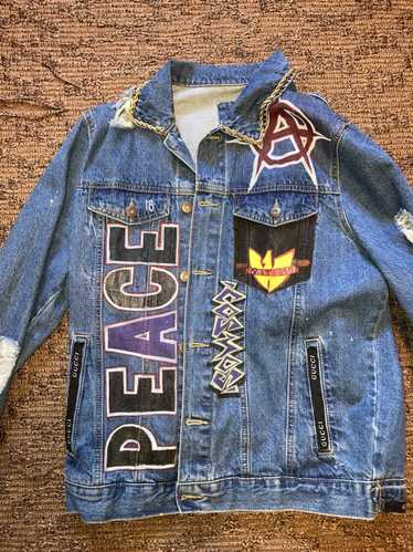 THATS JUST BULL Custom Jean Jacket Womens MEDIUM Cowhide Yoke