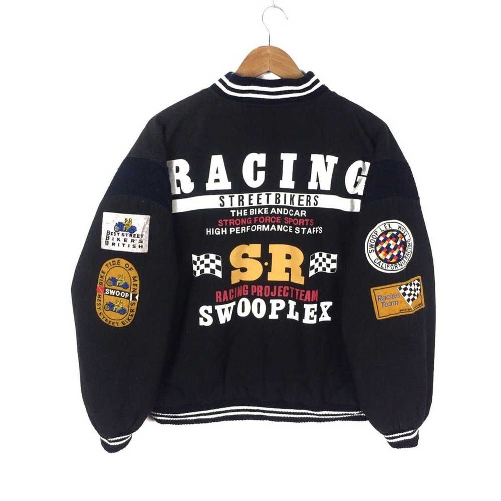 Biker Denim × Racing × Vintage Swooplex Racing Te… - image 1