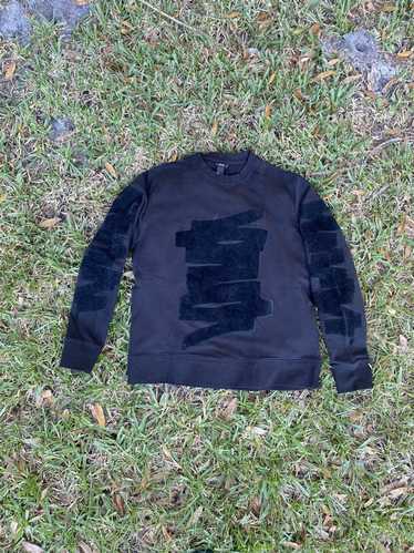 H&M H&M Crewneck Sweater w/ Flocked Design XL Blac