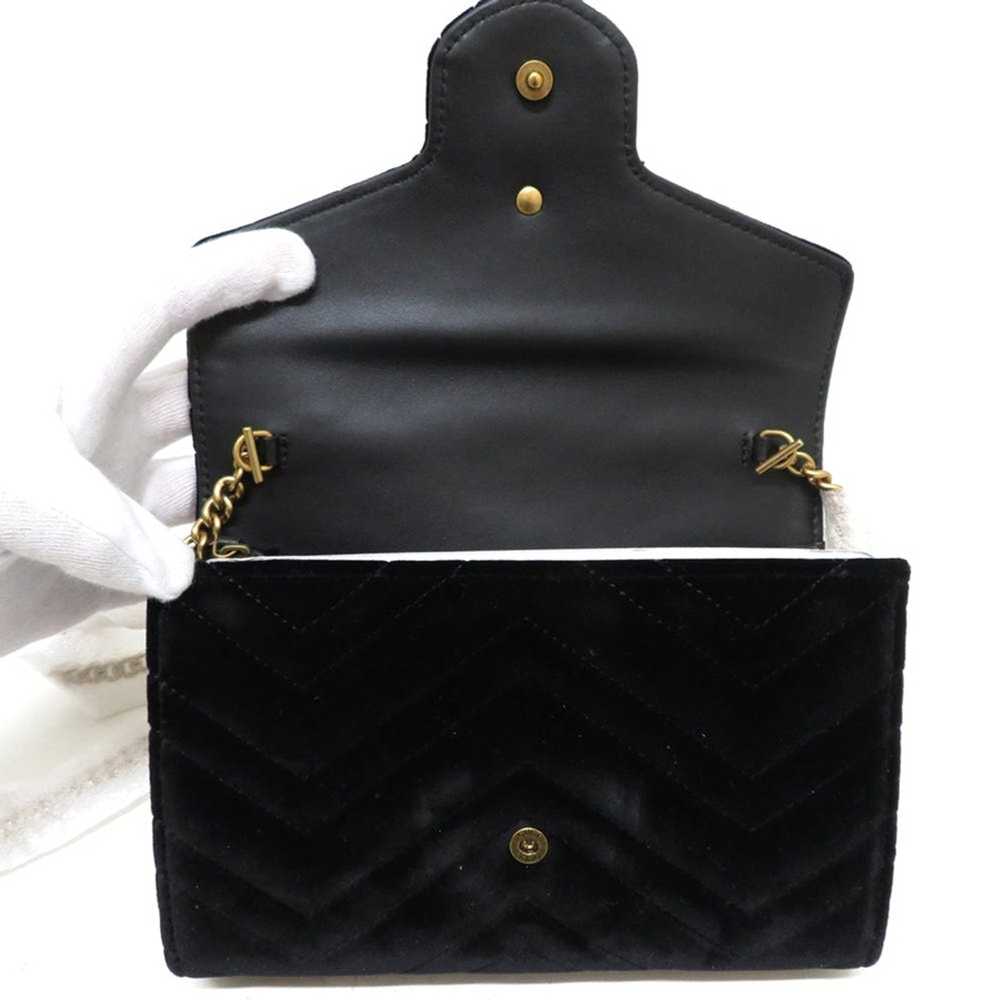 Gucci Gucci Marmont Velor Leather Black GG Mini B… - image 4