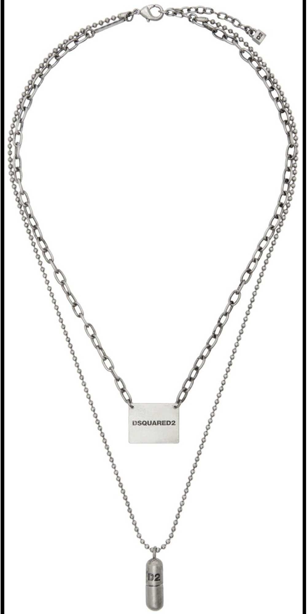 Dsquared2 Silver Double Logo Necklace - image 1