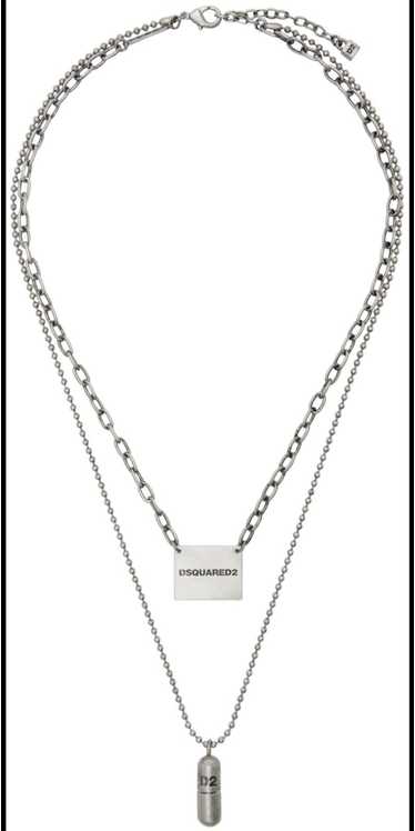 Dsquared2 Silver Double Logo Necklace