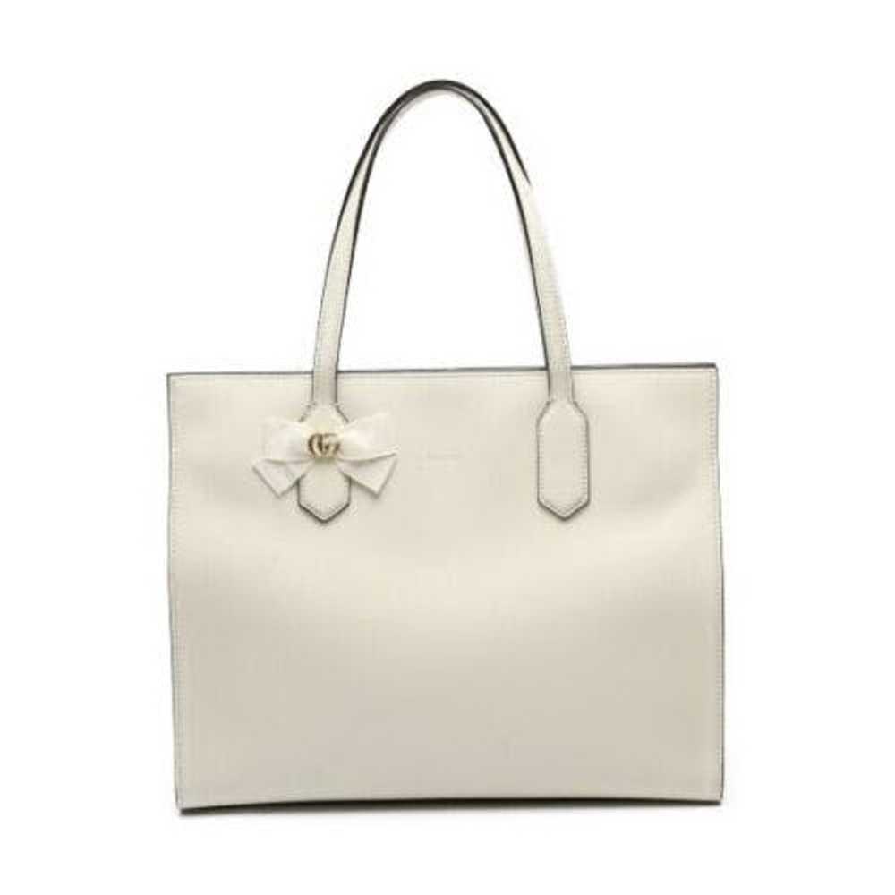 Gucci Gucci Tote Bag White Calf Handbag - image 1