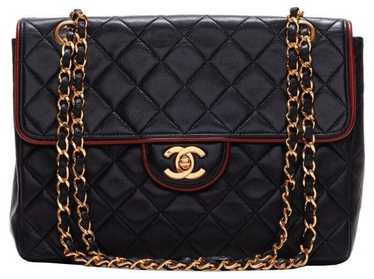 Chanel shoulder bag ladies' beige black gold matelasse bicolor