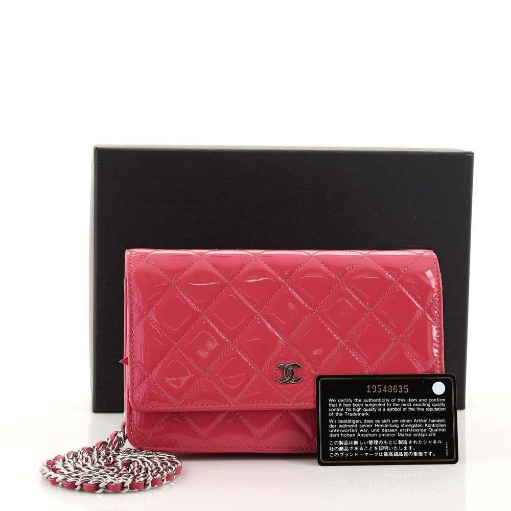Chanel Chanel Wallet on Chain Quilted Patent Pink - image 3