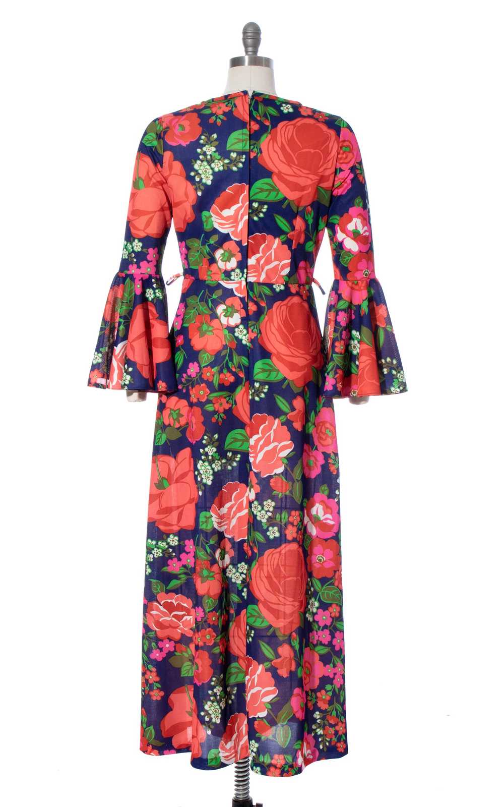 1970s Circle Sleeve Floral Maxi Dress | medium - image 5