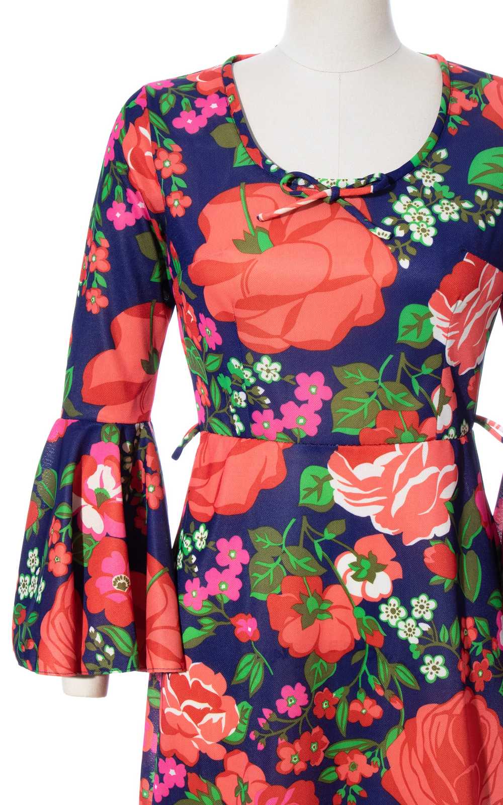 1970s Circle Sleeve Floral Maxi Dress | medium - image 6