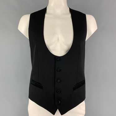 Dolce & Gabbana Black Wool Silk Tuxedo Vest - image 1