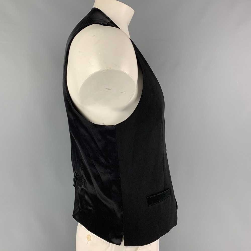 Dolce & Gabbana Black Wool Silk Tuxedo Vest - image 2