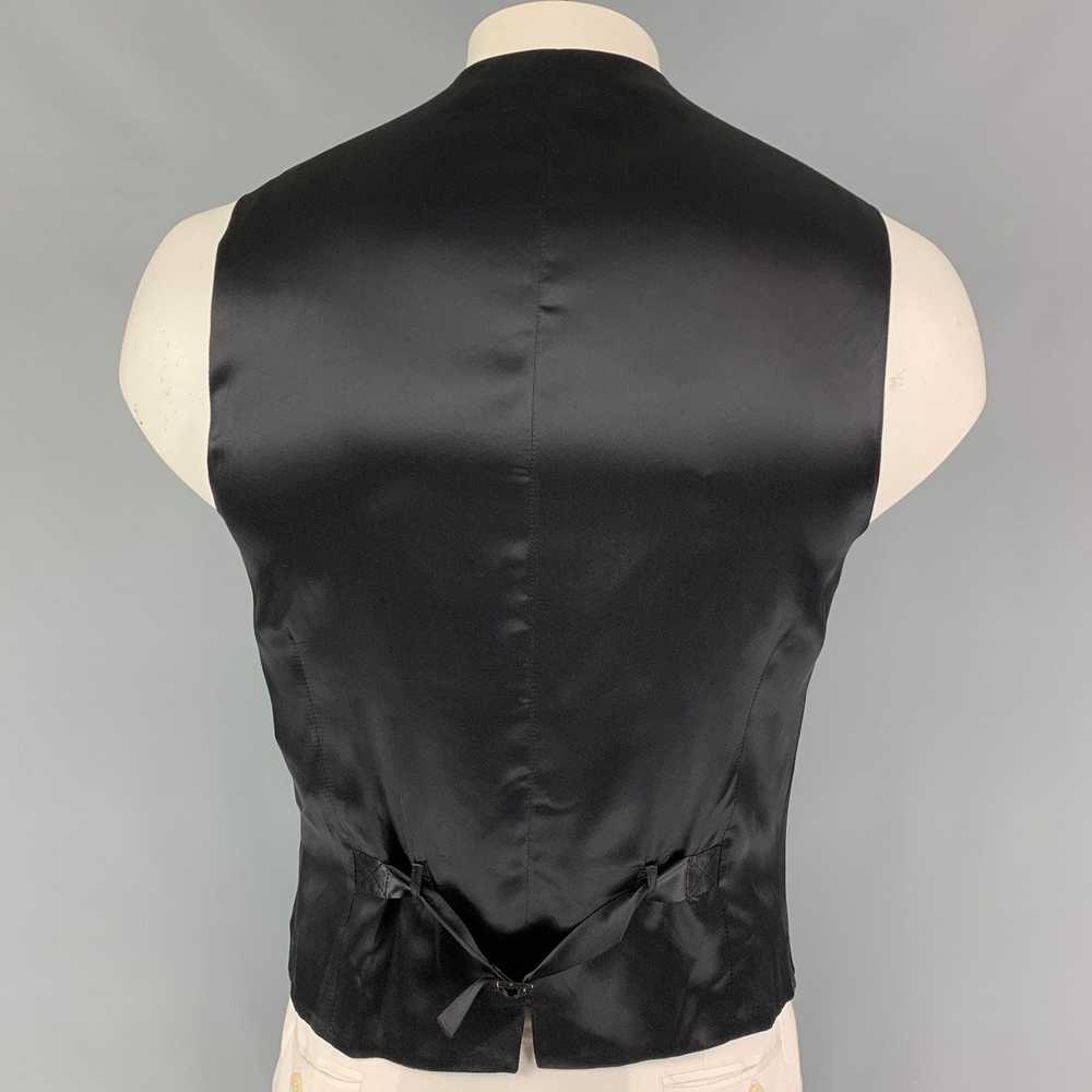 Dolce & Gabbana Black Wool Silk Tuxedo Vest - image 3