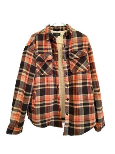 Pacsun PacSun Spice Sherpa Plaid Flannel Shacket